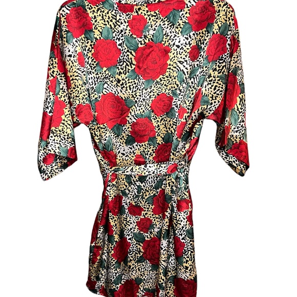 Vintage Kristine Tyler Intimates Cheetah Rose Robe - Picture 2 of 3